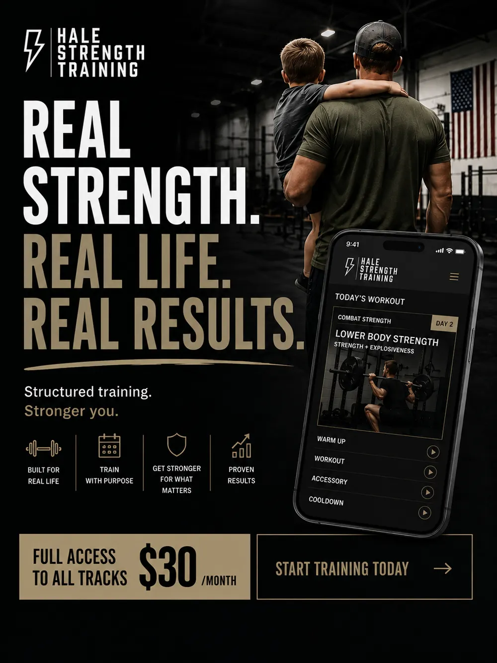 Strength training subscription advertising creative