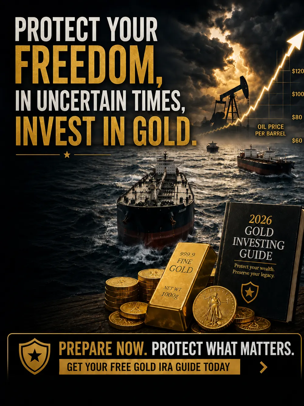 Gold investing guide advertising creative